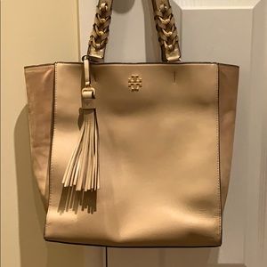 Tory Burch Braided Suede Medium Tote